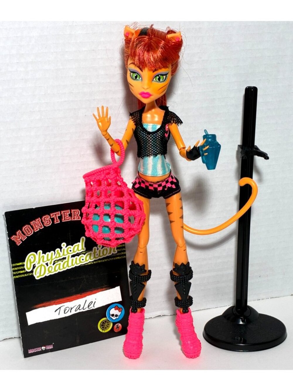 Monster High Toralei Stripe Ghoul Sports Doll Soccer Ball Bag 99.9% Complete